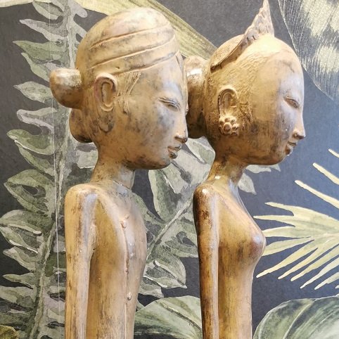 Couple de mariés en Bronze oxydé, profil droit © Terre de Nuances